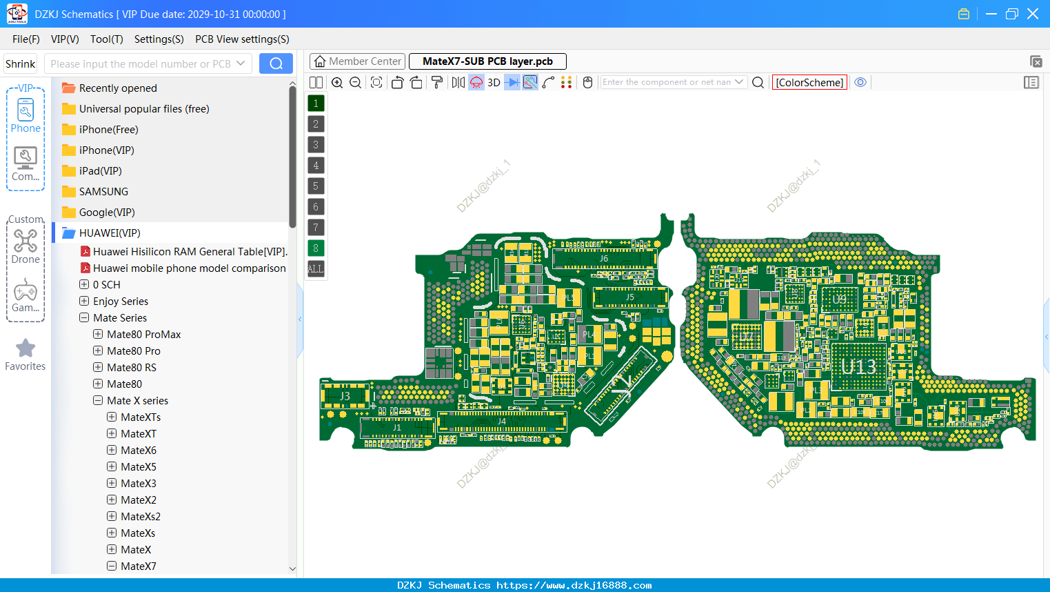 HUAWEI MateX7-SUB PCB Layer
